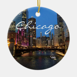 Chicago River bei Night Ornament