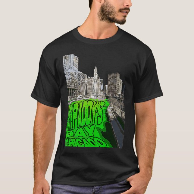 Chicago River Dyed Green Tradition St Patricks Day T-Shirt (Vorderseite)