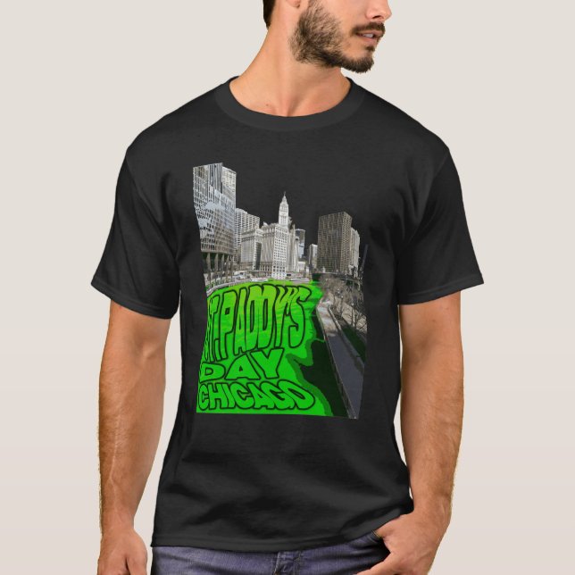 Chicago River Dyed Green Tradition St Patricks Day T-Shirt (Vorderseite)