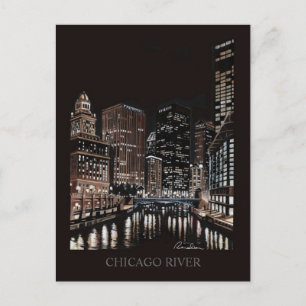 Chicago River Fine Art Randsom Art Postkarte
