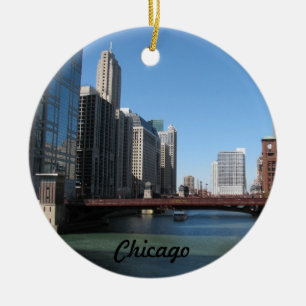 Chicago River Keramik Ornament