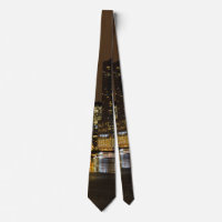 Chicago River Night Storm Neck Tie