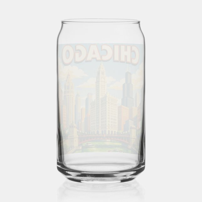 Chicago River Saint Patricks day postcard Dosenglas (Vorderseite)