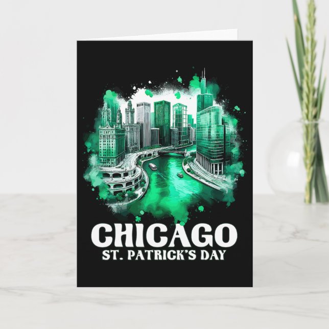 Chicago River St. Patrick's Day Parade  Karte (Vorderseite)