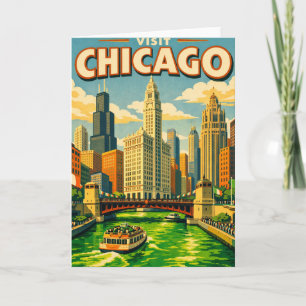 Chicago River St. Patricks Day Postkarte