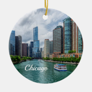 Chicago River und Trump Tower Ornament