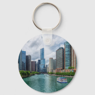 Chicago River und Trump Tower Schlüsselanhänger