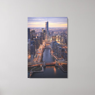 Chicago River und Trump Tower von oben Leinwanddruck