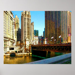 Chicago River View North Poster