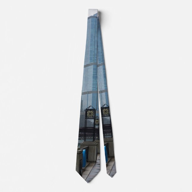 Chicago River Walk Neck Tie Krawatte (Vorderseite)