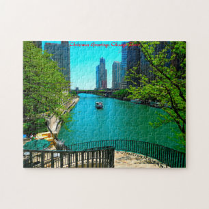 Chicago River. Weihnachtsgrüße Puzzle