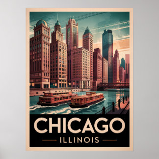 Chicago Riverwalk Ristorante La Lanchetta Poster