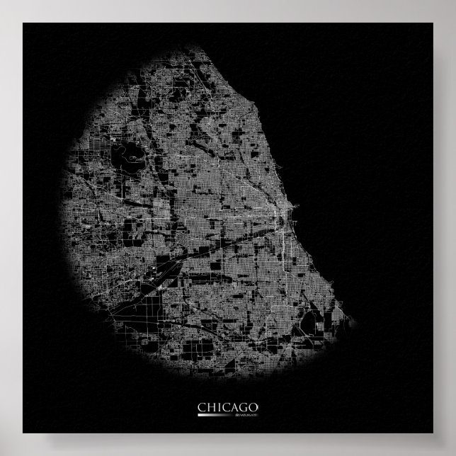 Chicago Road Map Poster (Vorne)