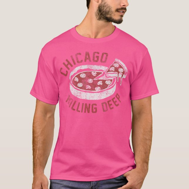Chicago Rolling Deep Dish Pizza T-Shirt (Vorderseite)