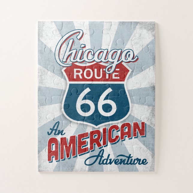 Chicago Route 66 Vintag America Illinois Puzzle (Vertikal)