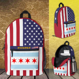 Chicago Rucksack, American Flag, patriotisch / USA Bedruckter Rucksack
