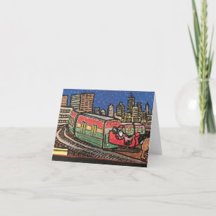 Chicago Santa Train CTA Feiertagskarte