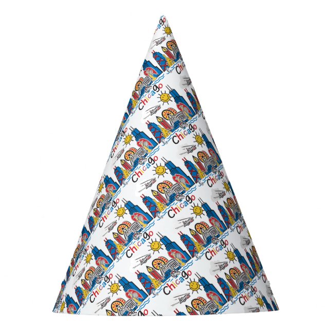 Chicago scherzt Skyline Partyhütchen (Vorderseite)