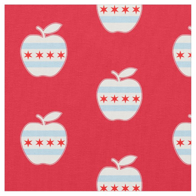 Chicago School Teachers Apple Flag Red for Ed Stoff (Nahaufnahme)