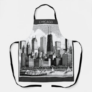 Chicago Schwarz-weiß Schürze