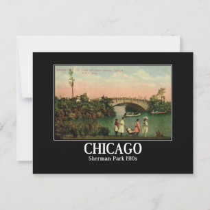 Chicago, Sherman Park 1910er Jahre Vintage Inspiri Postkarte