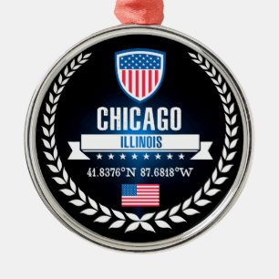 Chicago Silbernes Ornament