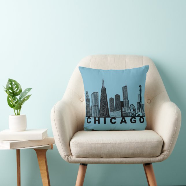 Chicago-Silhouette  Kissen (Stuhl )