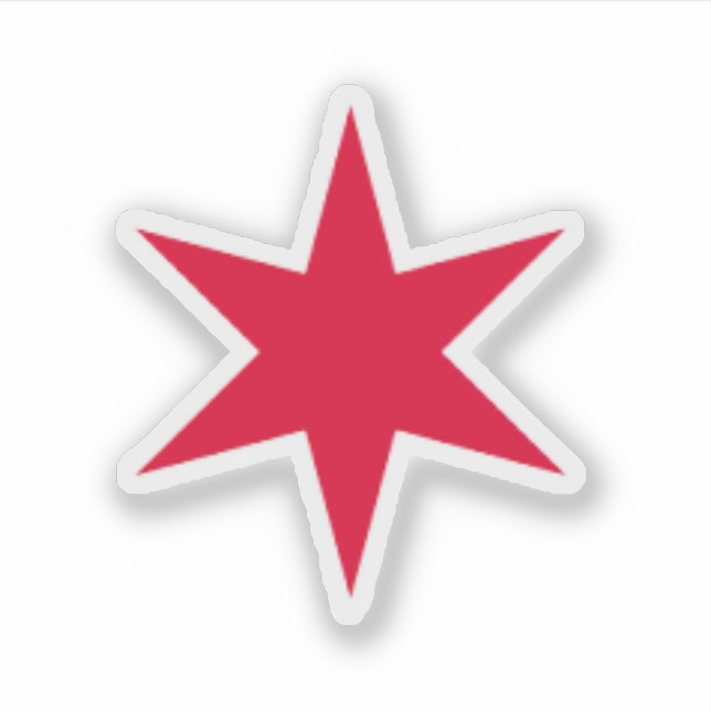 Chicago Six Pointed Star Aufkleber (Vorderseite)