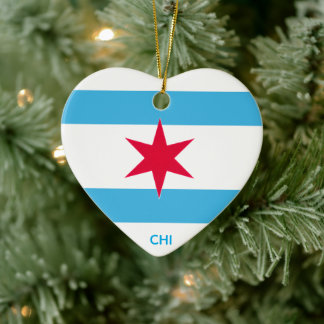 Chicago Six Pointed Star Keramik Ornament