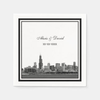 Chicago Skyline #2 Etched Gerahmt Wedding Serviette