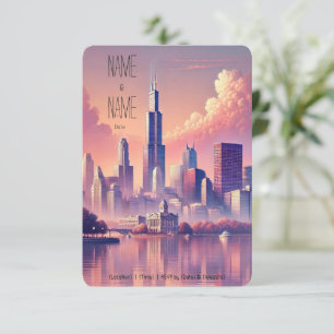 Chicago-Skyline-Antwortkarte RSVP Karte