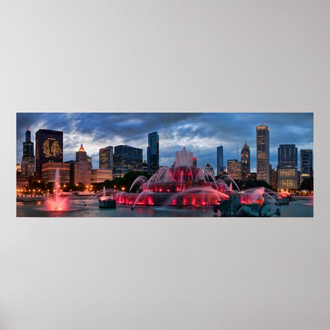 Chicago Skyline auf Leinwand Poster (Vorne)