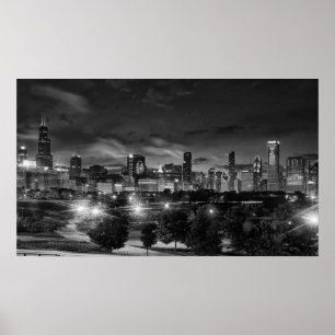 Chicago Skyline auf Leinwand Poster