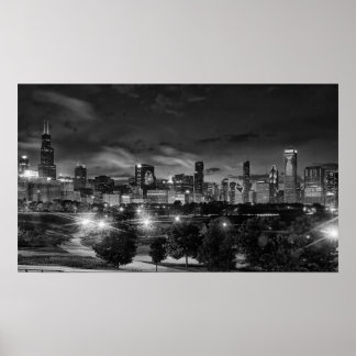 Chicago Skyline auf Leinwand Poster