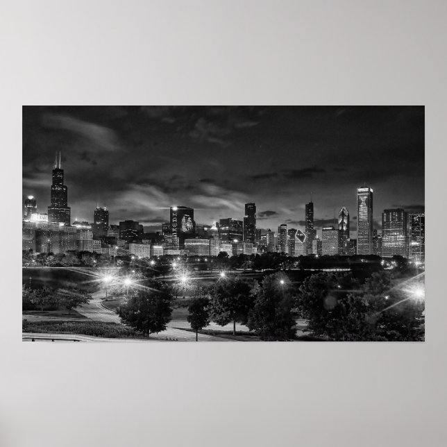 Chicago Skyline auf Leinwand Poster (Vorne)
