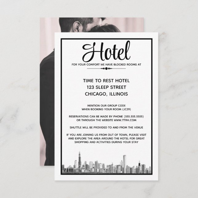 Chicago Skyline Begleitkarte (Vorne/Hinten)