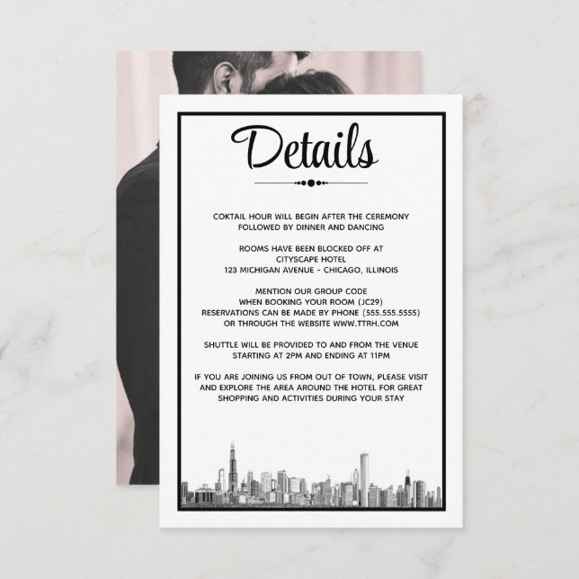 Chicago Skyline Begleitkarte (Vorne/Hinten)