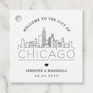 Chicago Skyline   Begrüßung Geschenkanhänger