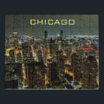 Chicago Skyline bei Nacht Puzzle<br><div class="desc">Nachtblick auf die Skyline von Chicago</div>