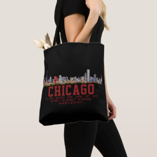 Chicago Skyline. Bereichsnamen und Koordinaten