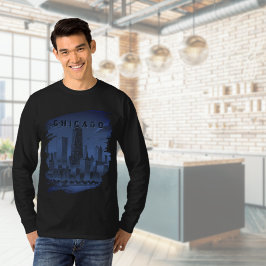 Chicago Skyline Black T - Shirt