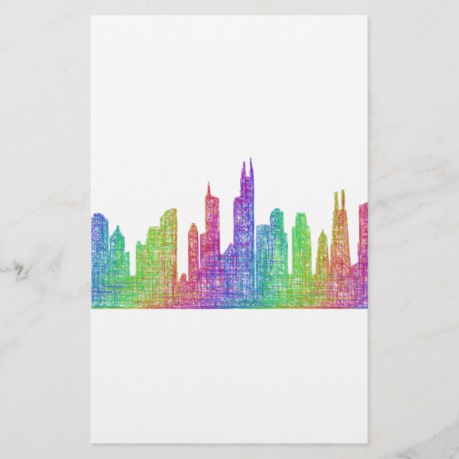 Chicago-Skyline Briefpapier (Vorderseite)