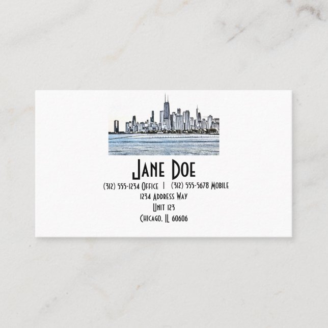 Chicago Skyline Business Cards Visitenkarte (Vorderseite)