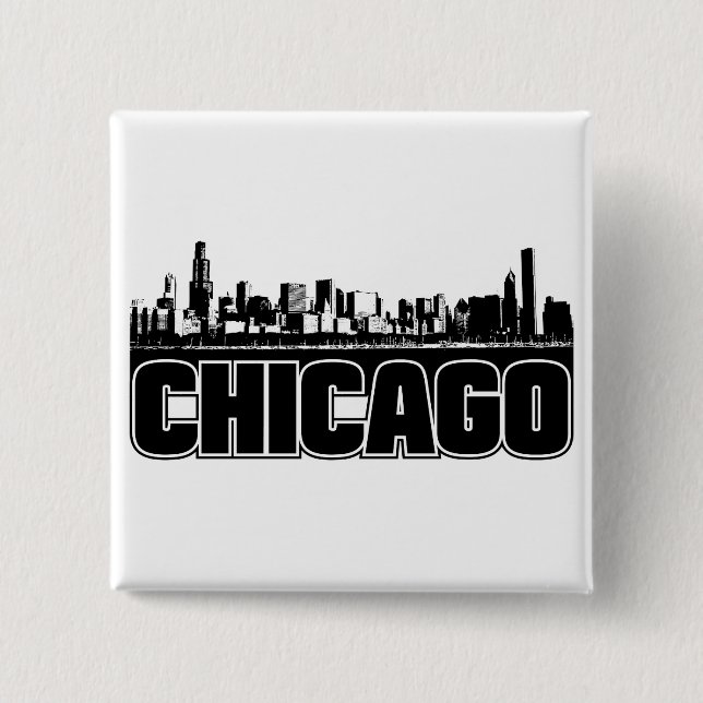 Chicago-Skyline Button (Vorderseite)