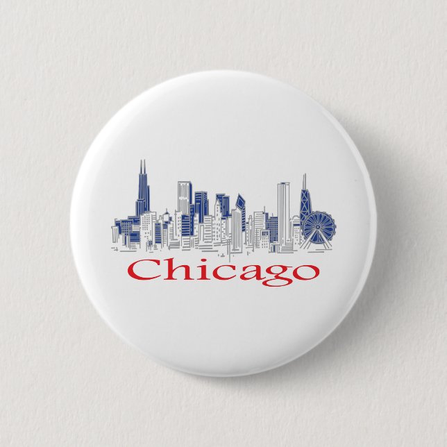 Chicago-Skyline Button (Vorderseite)