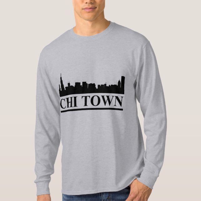 Chicago Skyline Chi Town Mens LS T - Shirt (Vorderseite)