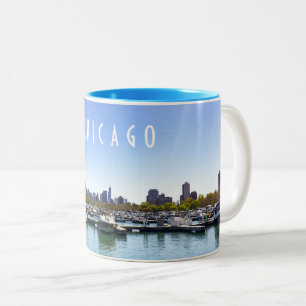 Chicago Skyline Diversey Harbror Zweifarbige Tasse