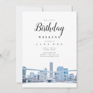 Chicago Skyline Einladung zum Geburtstag Wochenend