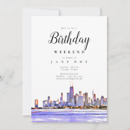 Chicago Skyline Einladung zum Geburtstag Wochenend