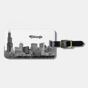 Chicago Skyline Etched Gepäckanhänger